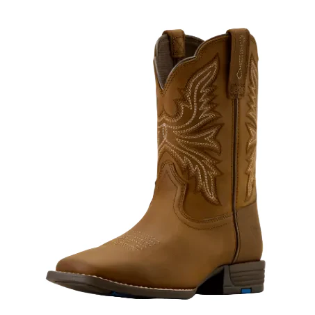 Ariat Youth Westwood Wide Square Toe Western Boot - Distressed Brown