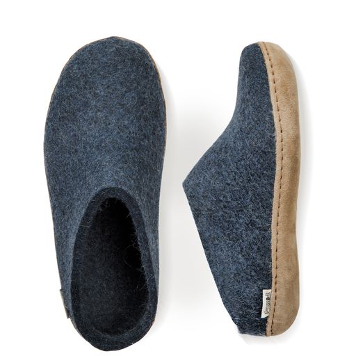 Glerups Slip-On Leather Sole Shoes - Denim - Image 3