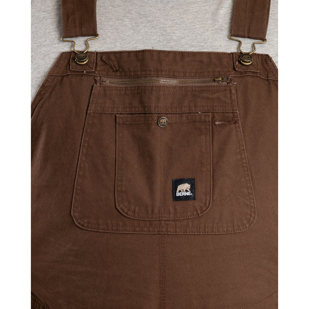 Berne Men's Heartland Unlined Washed Duck Bib Overall - Bark Brown - Image 5