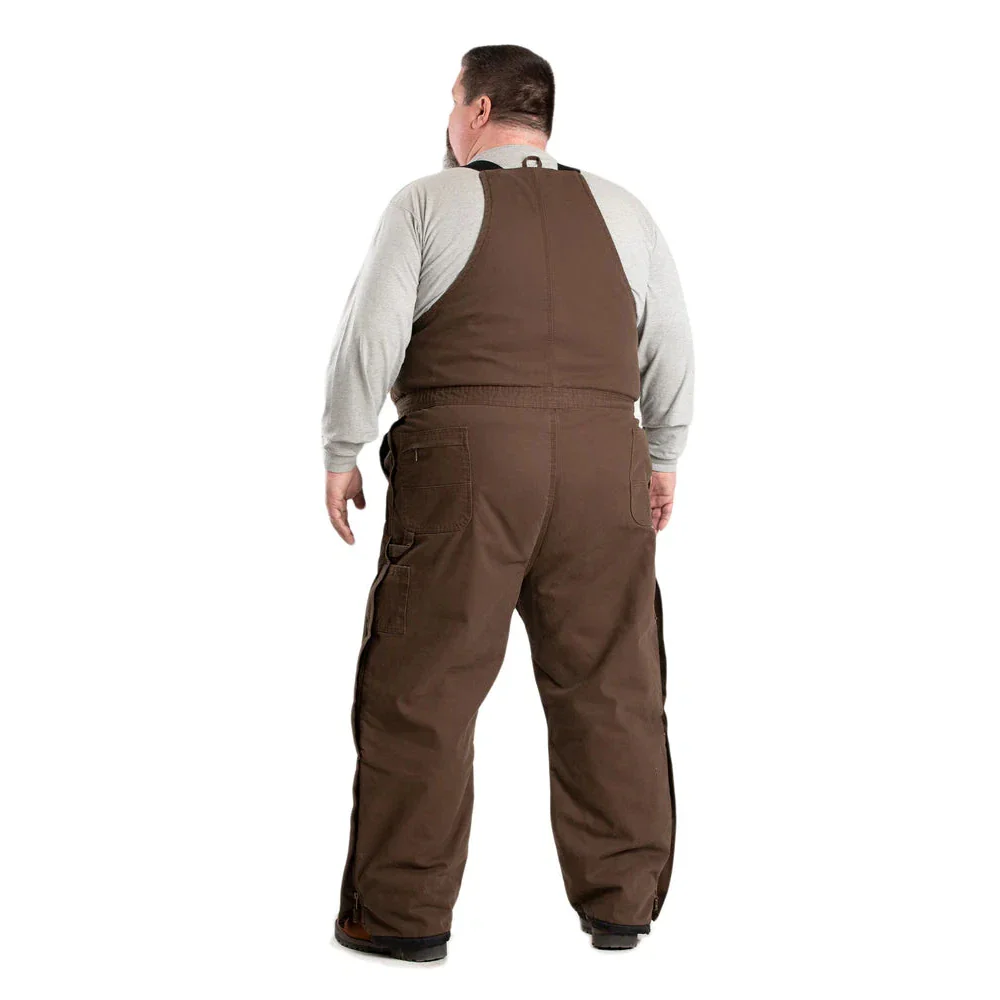 Berne Men's Original Washed Insulated Bib Overalls - Bark - Image 4
