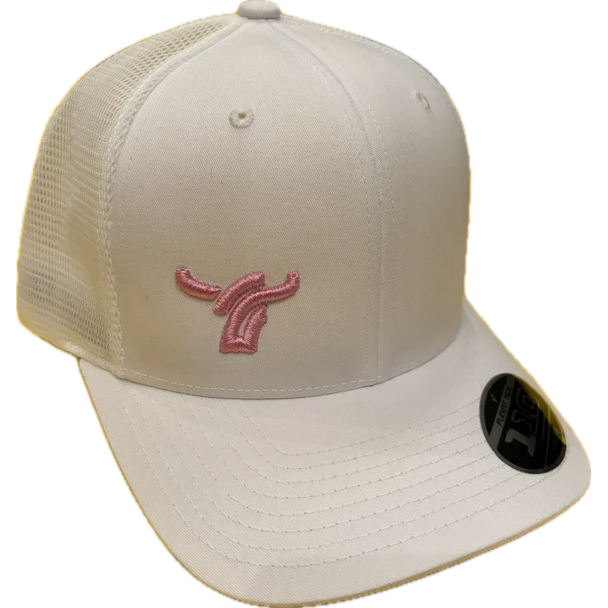 B8 Ranch Apparel 110 Flexfit Black Mesh with Small Baby Pink Logo - Multiple Colours - Image 2