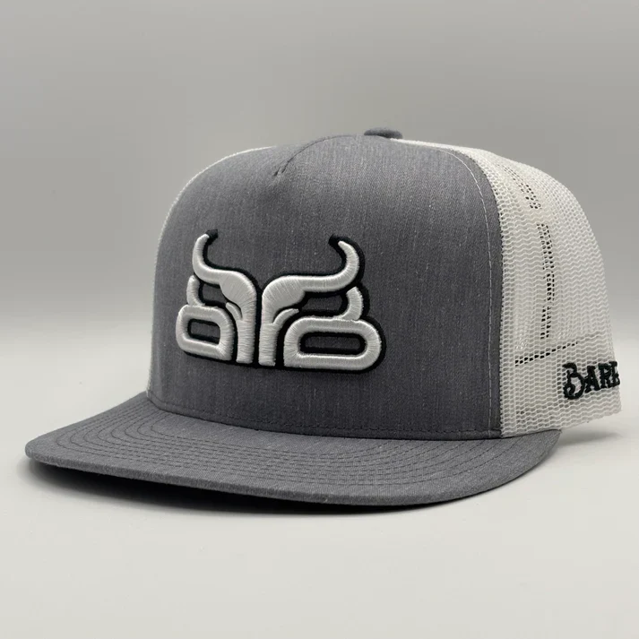 Baredown Bandit Flat Cap- Grey/White