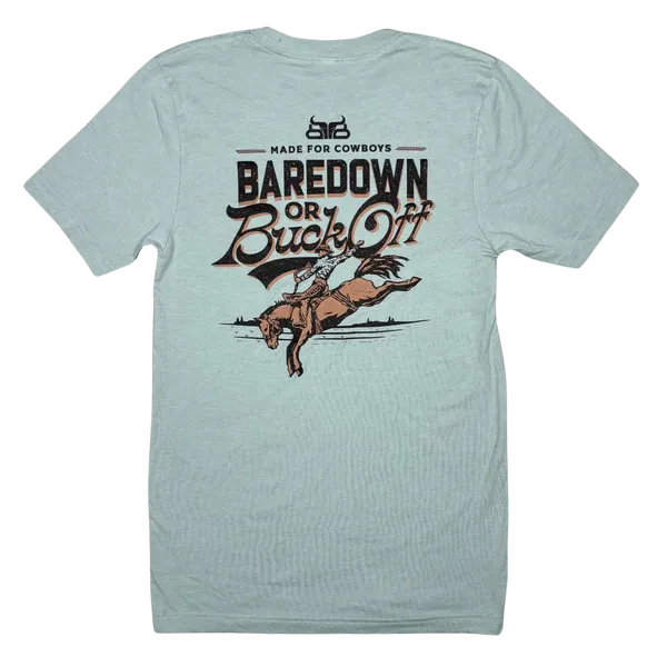 Baredown Brand Buck Off Tee Shirt - Dusty Blue