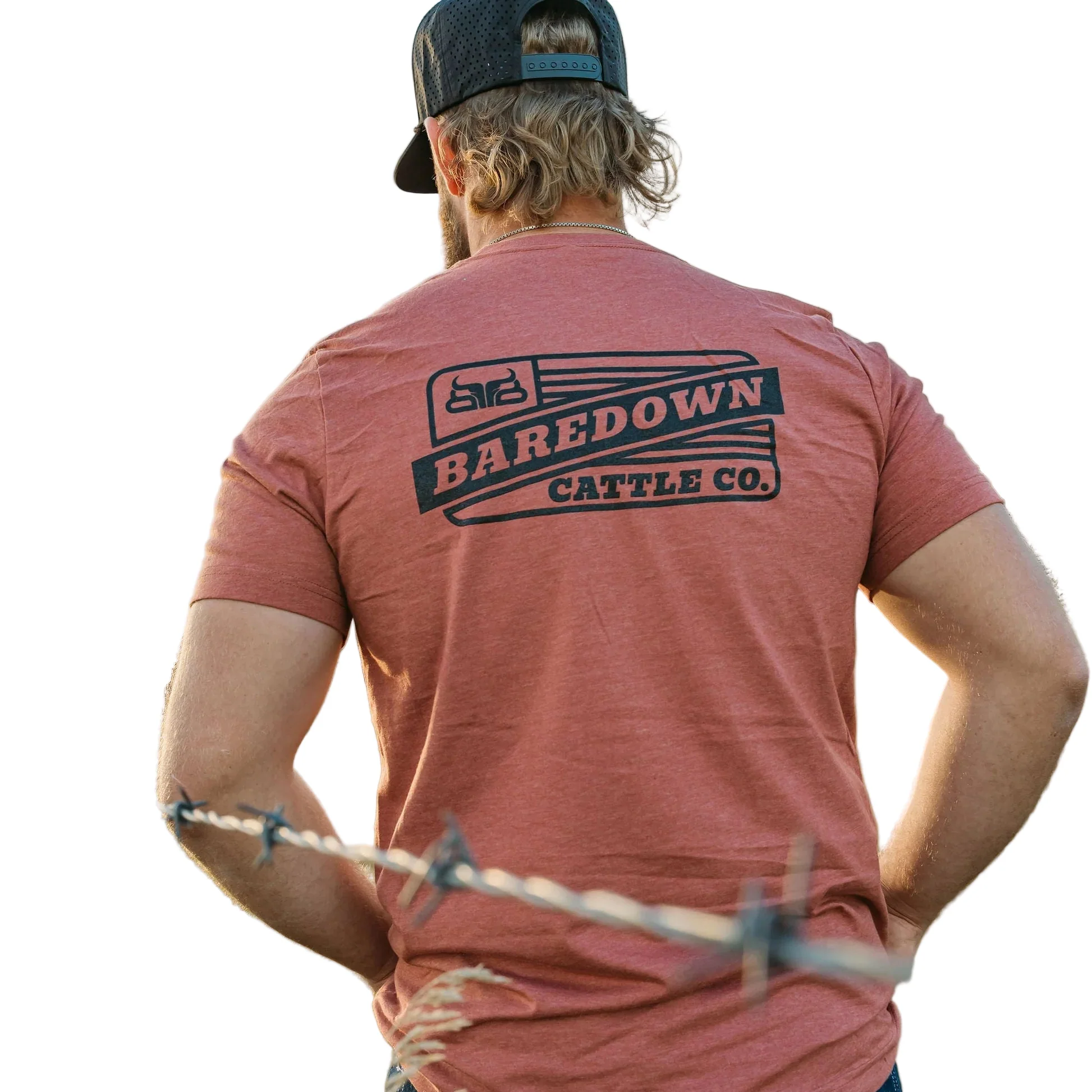 Baredown Brand Unisex Crossroads Short Sleeve Tee Shirt - Heather Clay - Image 2