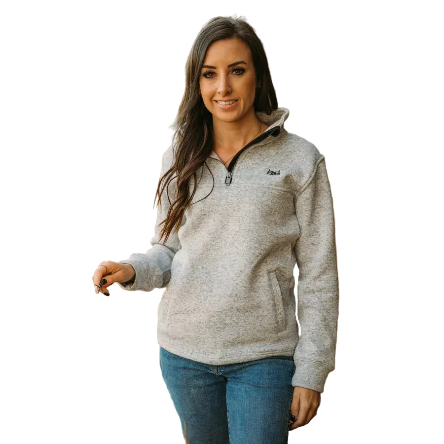 Baredown Brand Women's Peak Long Sleeve 1/4 Zip Pullover - Stone