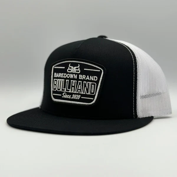 Baredown Bullhand Legacy Flat Cap - Black/White