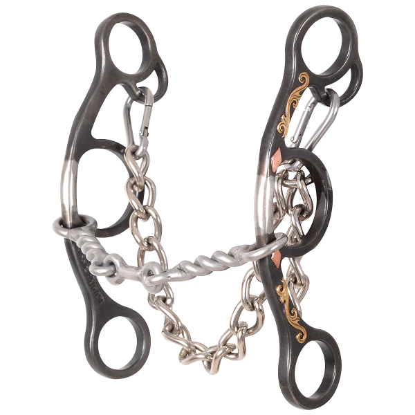 Classic Equine Twisted Wire Dogbone Short Shank Gag Barrel Bit - Diamond3