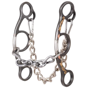 Classic Equine Sweet Iron Chain Short Shank Gag Barrel Bit - Diamond3