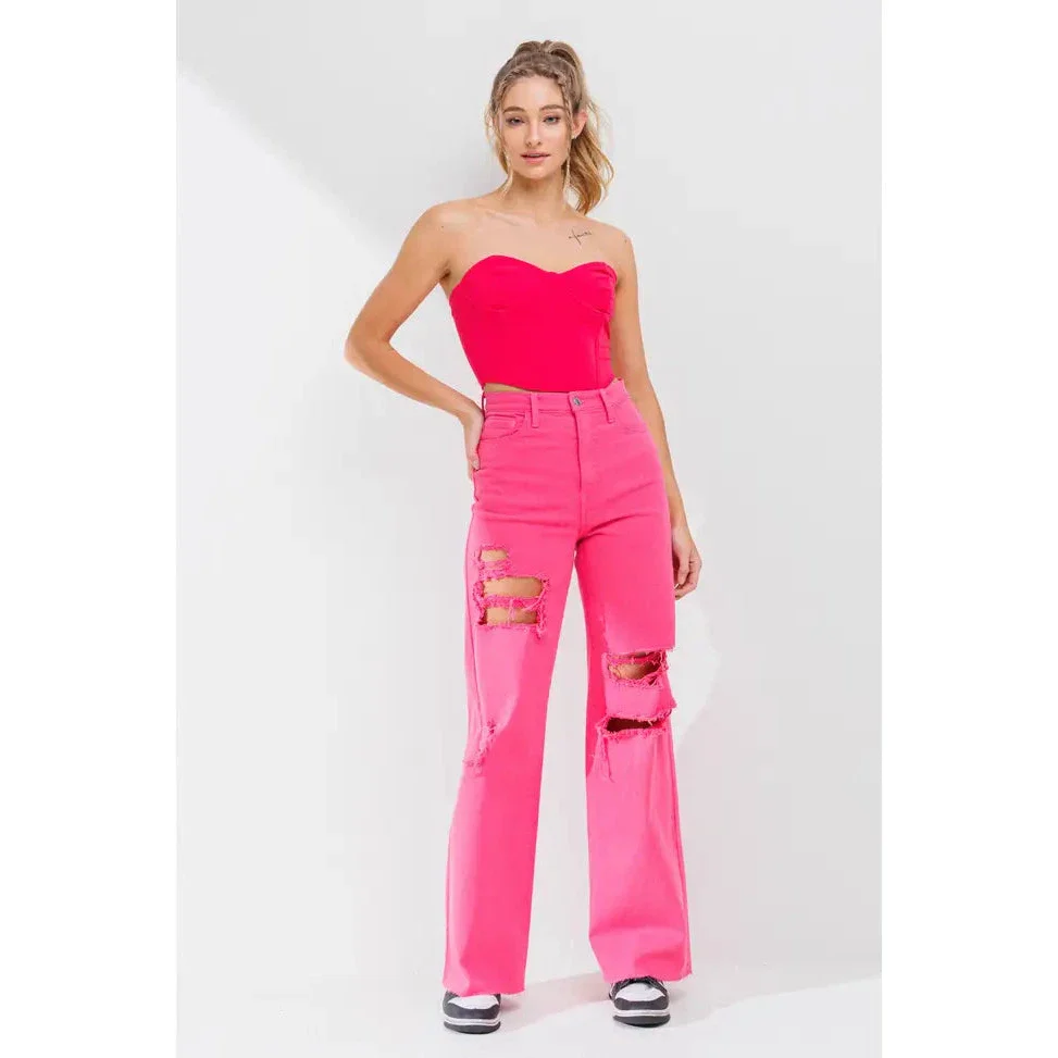 Be Vibrant Women's Wide Leg Jeans