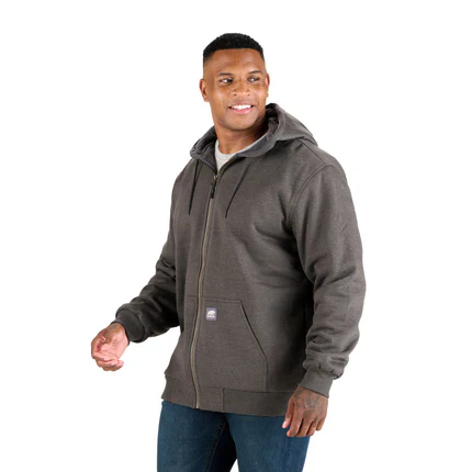 Berne Men's Heritage Grid Fleece Lined Full Zip Hooded Sweatshirt - Multiple Colours - Image 2