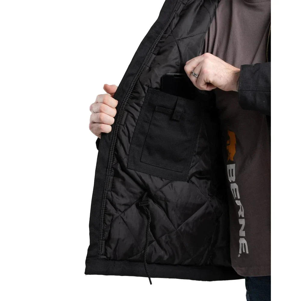 Berne Men's Icecap Insulated Work Coat - Black - Image 3