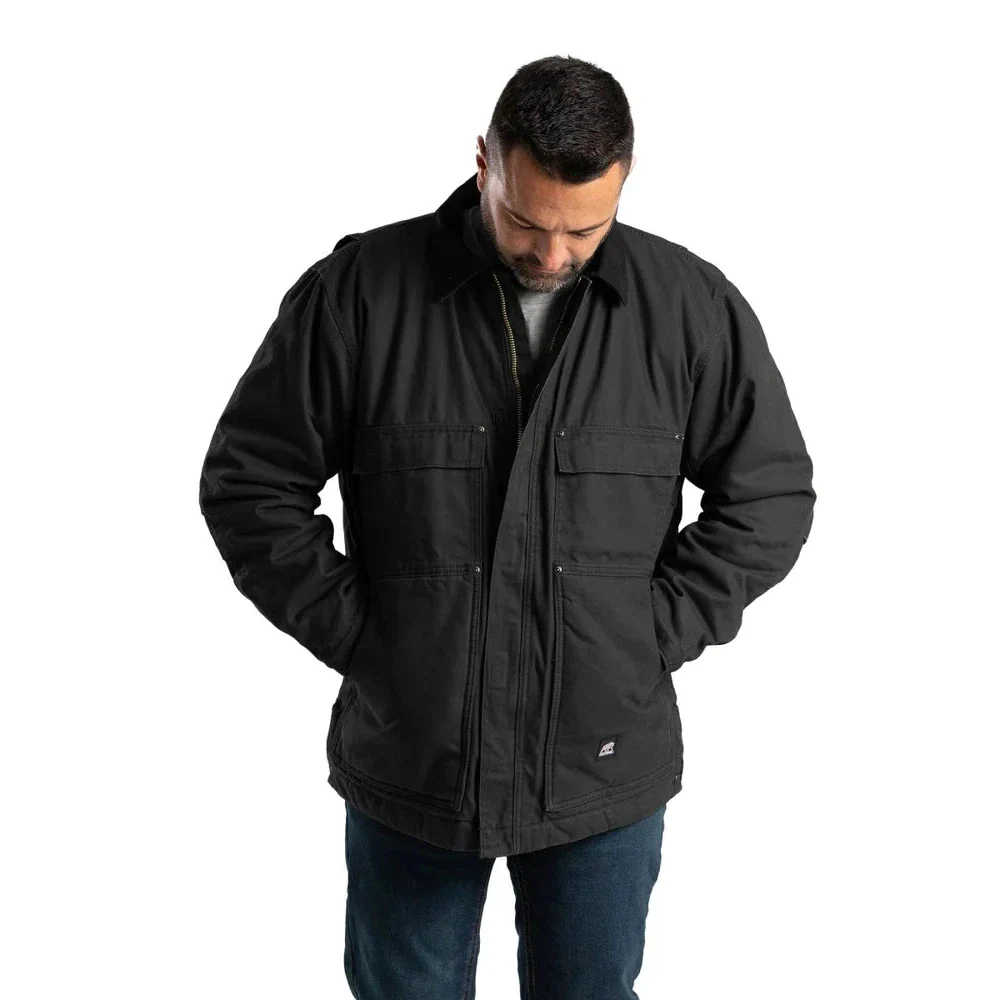 Berne Men's Heartland Washed Chore Coat - Black