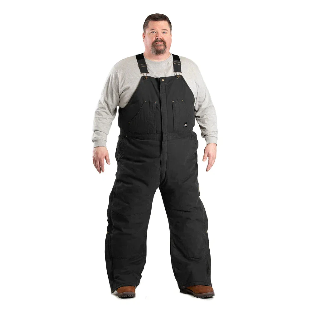 Berne Heartland Insulated Washed Duck Bib Overalls - Black - Image 3