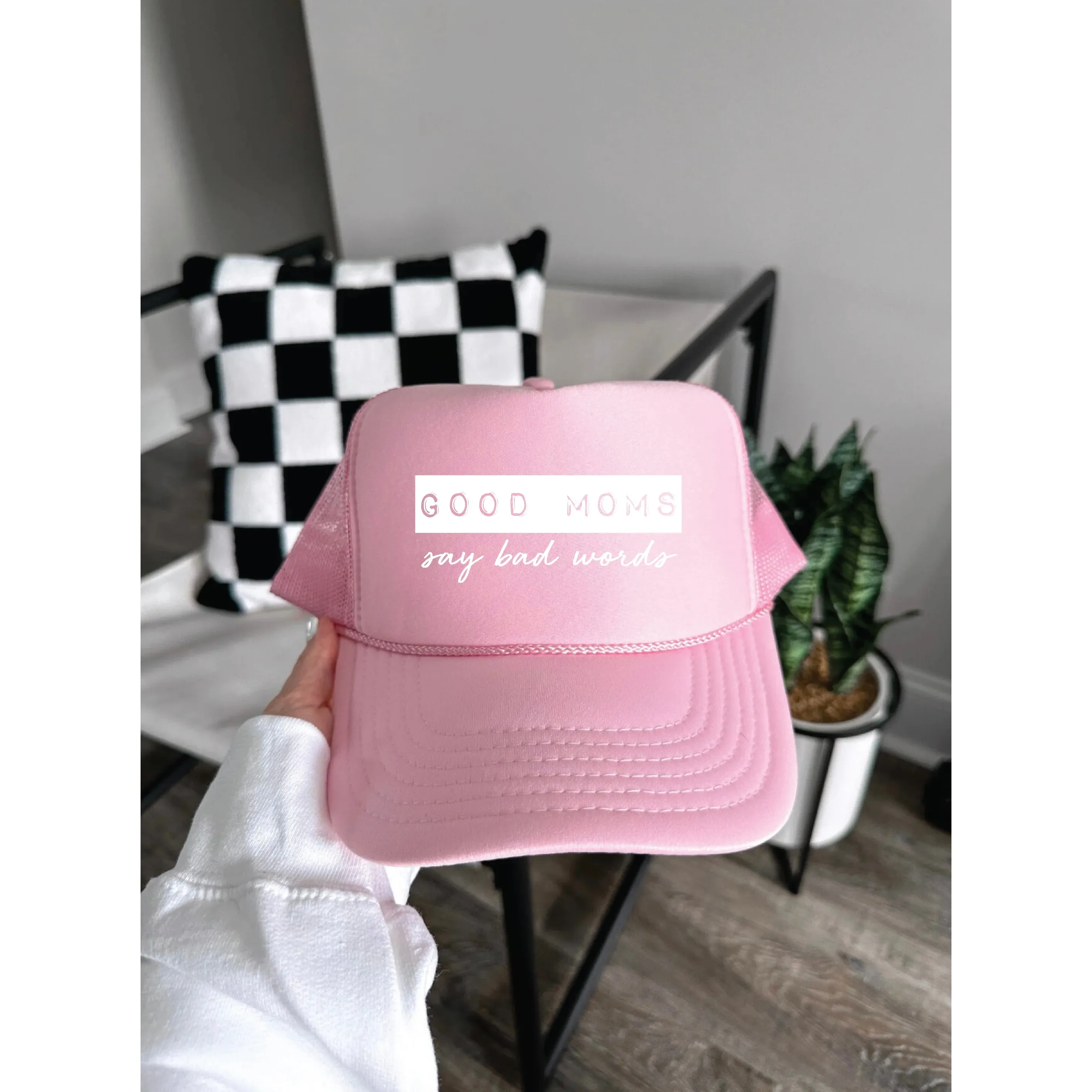 Blonde Ambition Good Mom's Say Bad Words Trucker Cap- Jade - Image 2