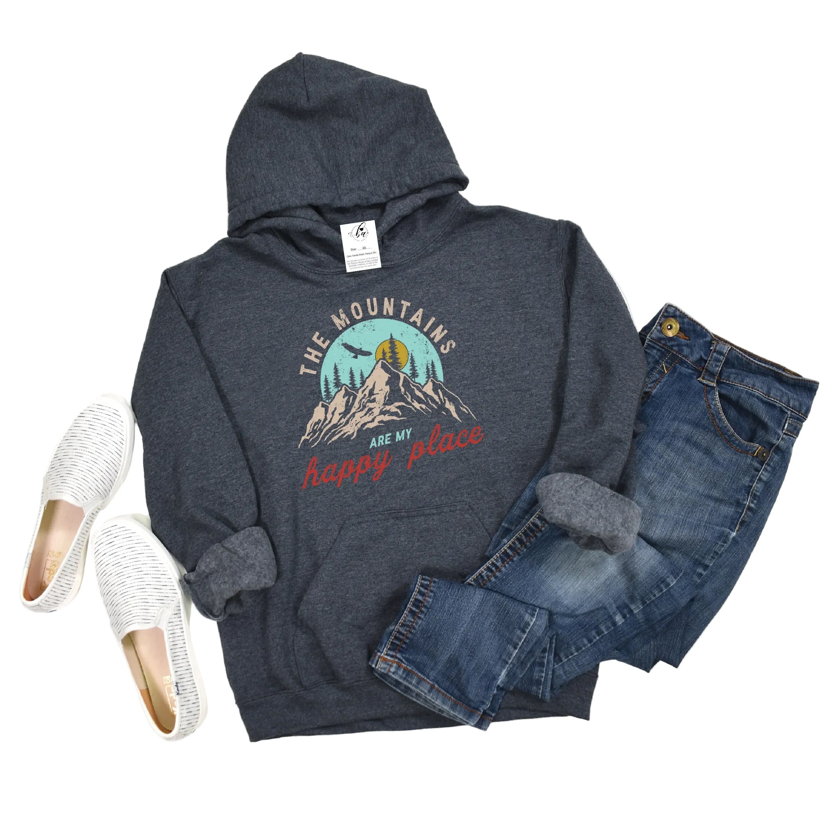 Blonde Ambition Long Sleeve The Mountains Are My Happy Place Hoodie-Multiple Colours