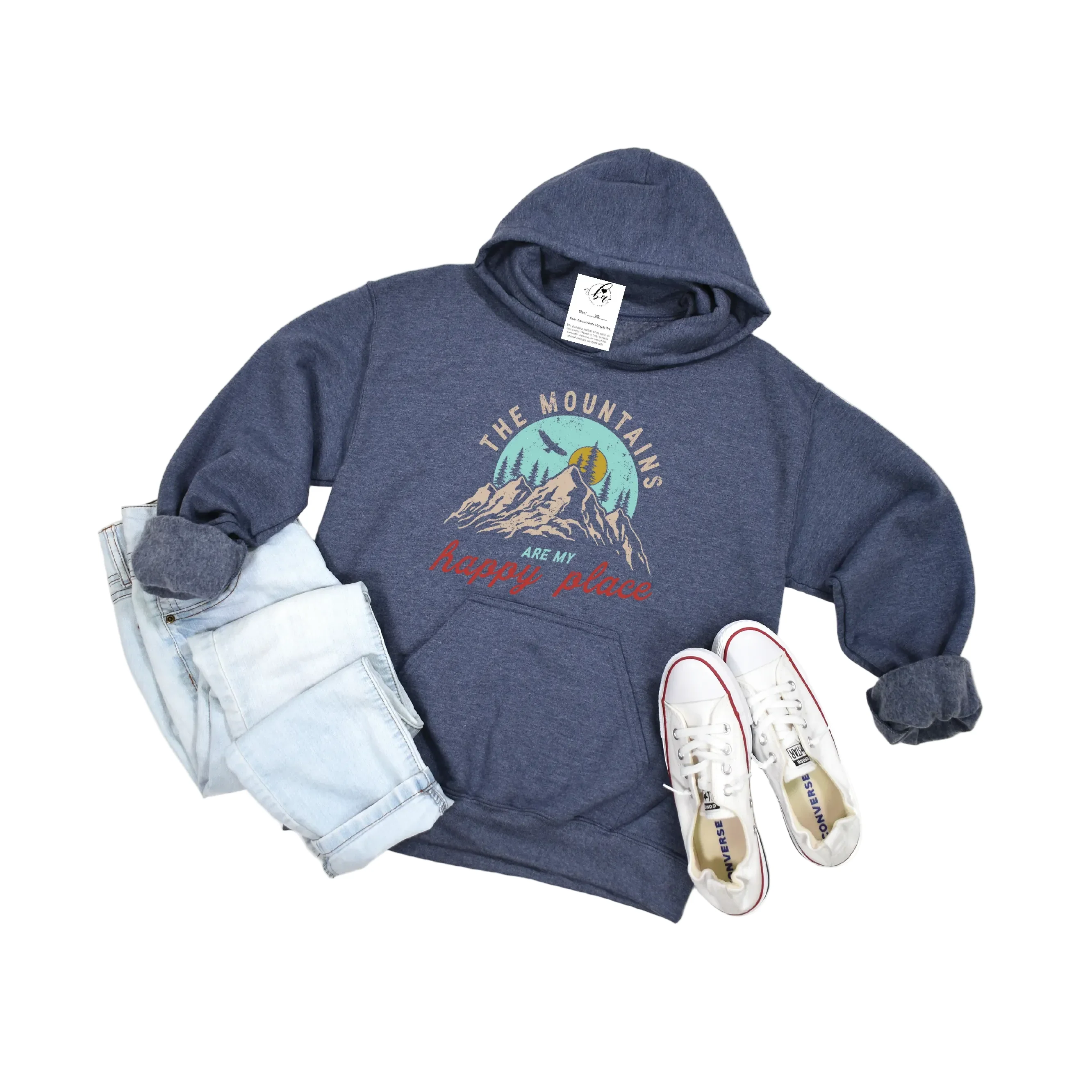 Blonde Ambition Long Sleeve The Mountains Are My Happy Place Hoodie-Multiple Colours - Image 2
