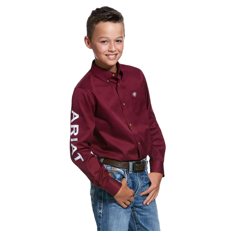 Ariat Boy's Team Logo Twill Shirt - Assorted Colours