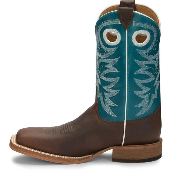Justin Bent Rail Men's Brennan 11" Western Boots-Chocolate Brown - Image 2