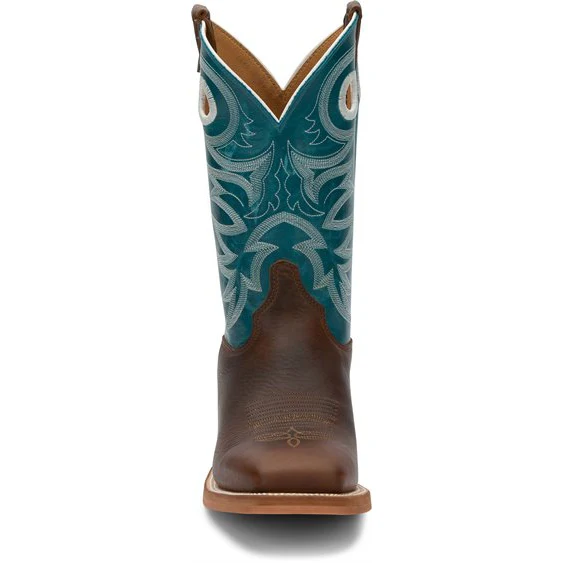 Justin Bent Rail Men's Brennan 11" Western Boots-Chocolate Brown - Image 3