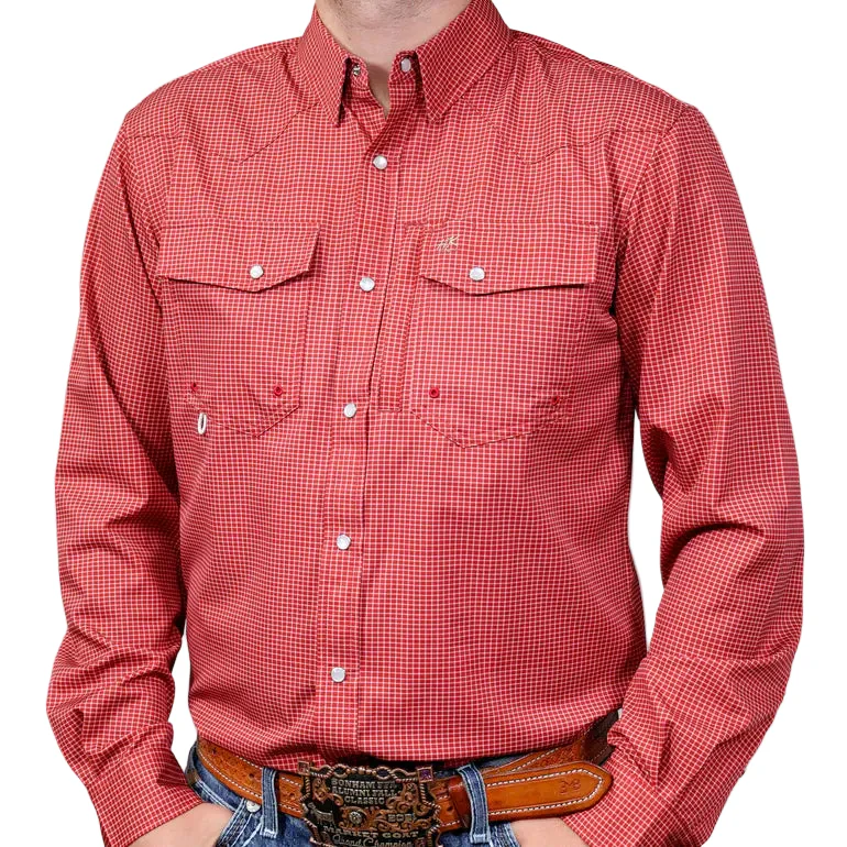 Brand Cowboy Men's The Grandpa Long Sleeve Shirt - Red