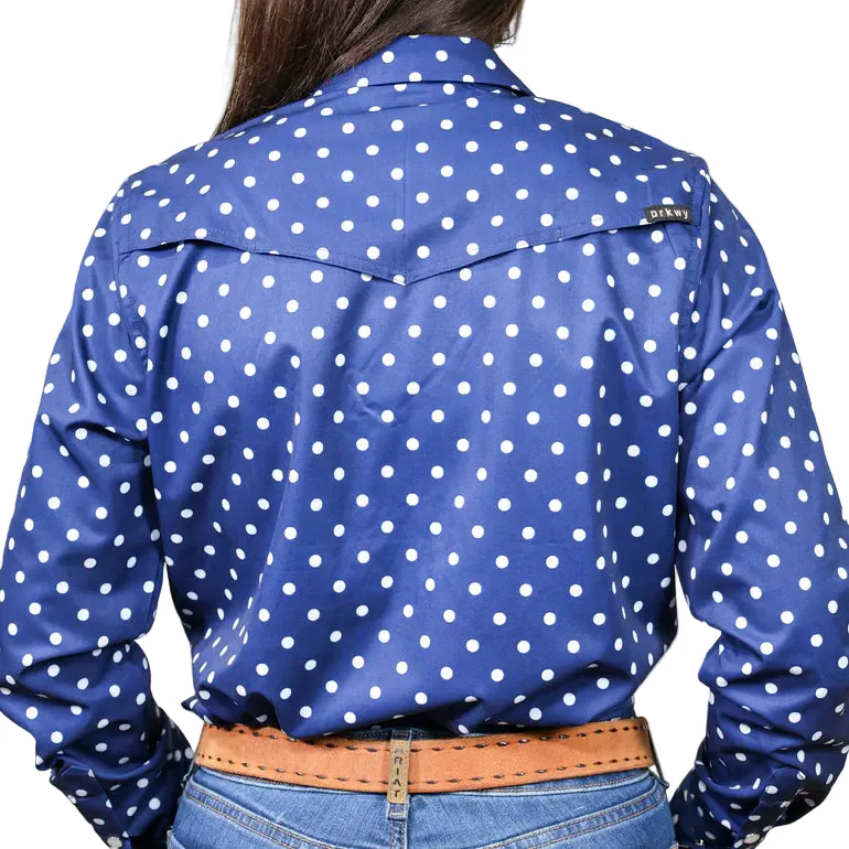 Brand Cowboy Women's The Dotty Long Sleeve Shirt - Blue/White - Image 2
