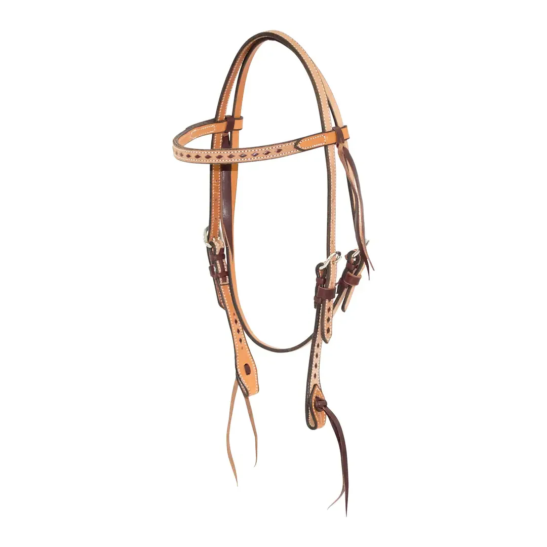 Browband Headstall 5/6" RO Buckstitch CB Knots