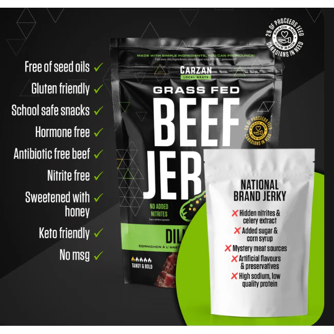Carzan Dill Pickle Jerky Bags- 75g - Image 2