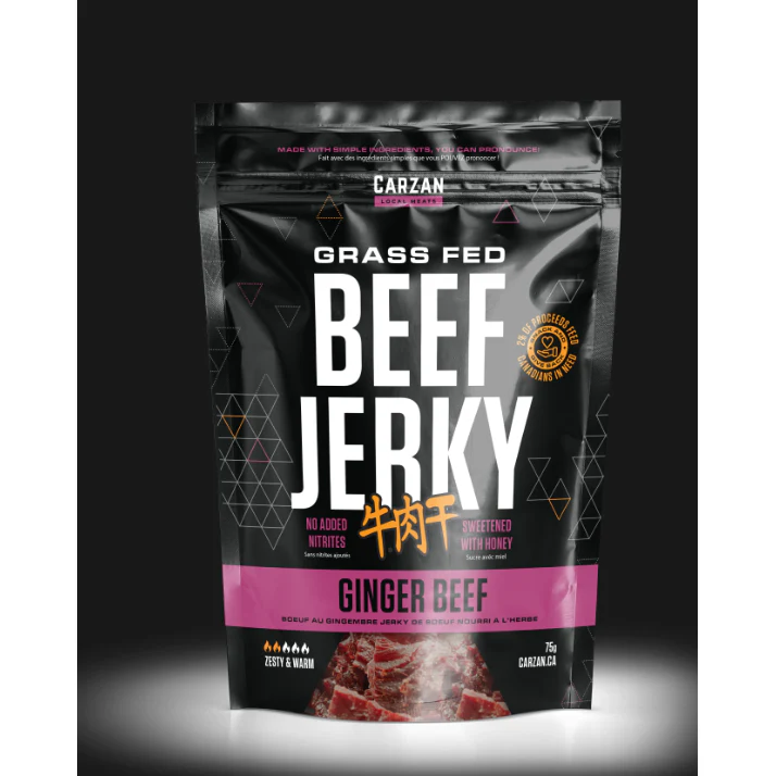 Carzan Ginger Beef Jerky Bag- 75g