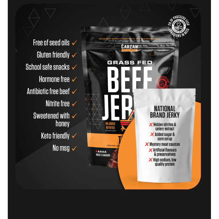 Carzan Teriyaki Jerky Bags- 75g - Image 2