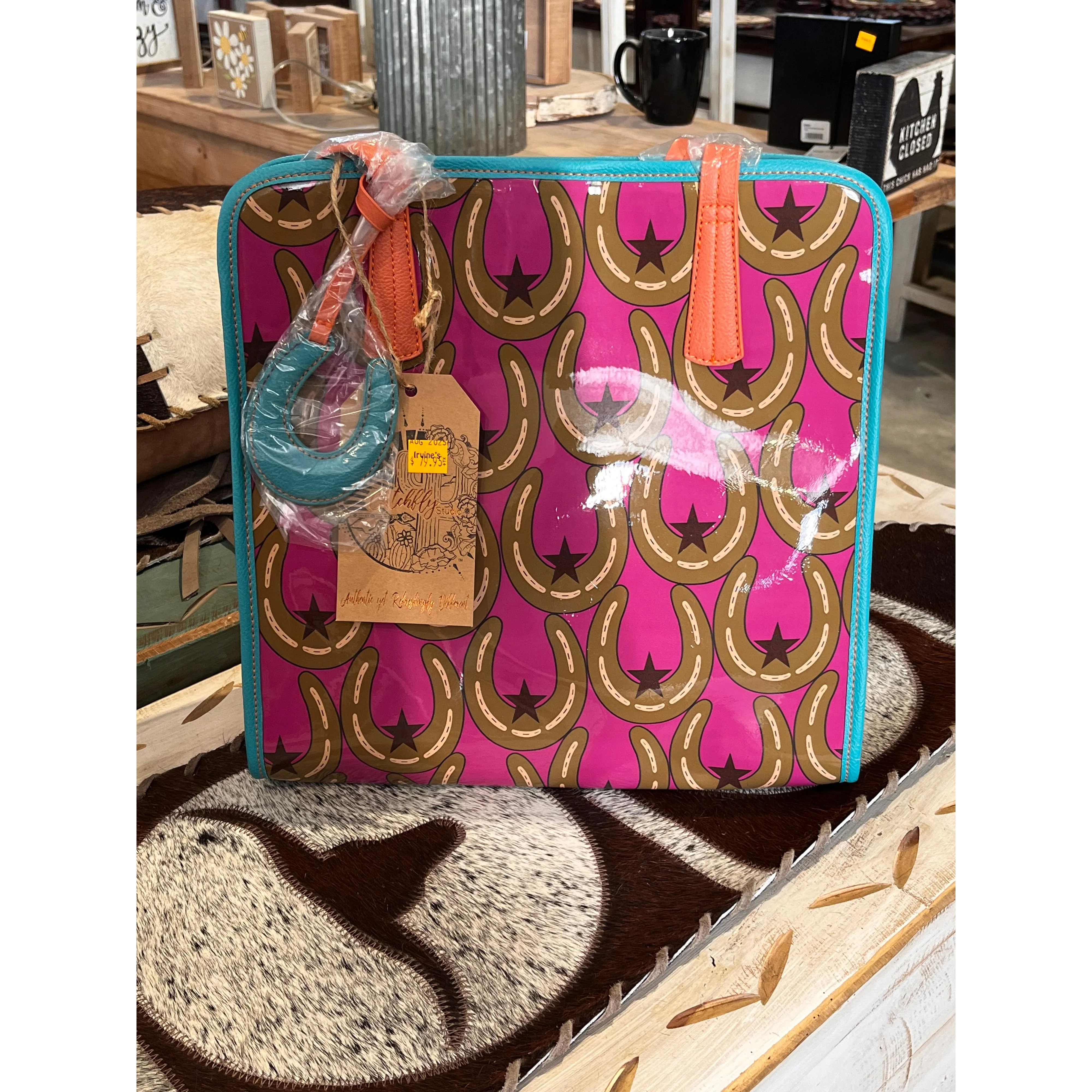 Catchfly Tote Pink Horseshoe