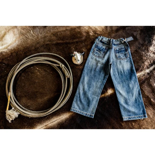 Cowgirl Couture Boy's Relaxed Fit Jeans - Dark Wash - Image 4