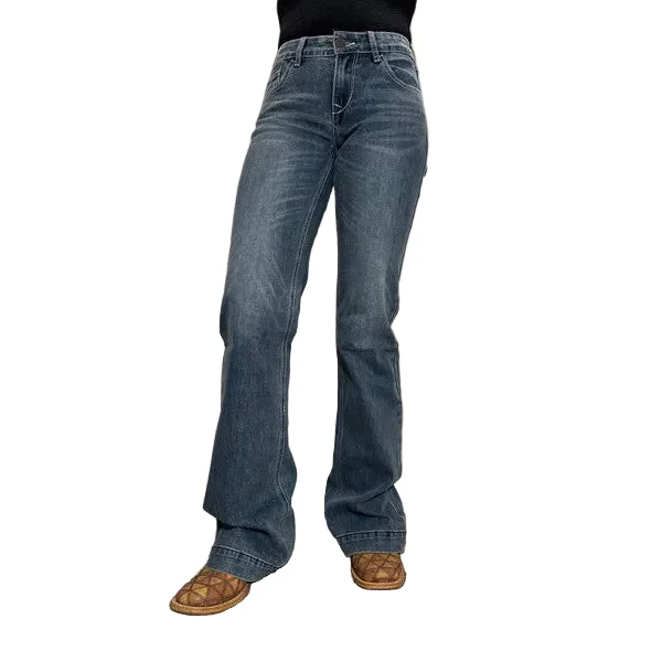 Cowgirl Couture Women's Signature Mid Rise Trouser Jeans - Medium Wash - Image 2
