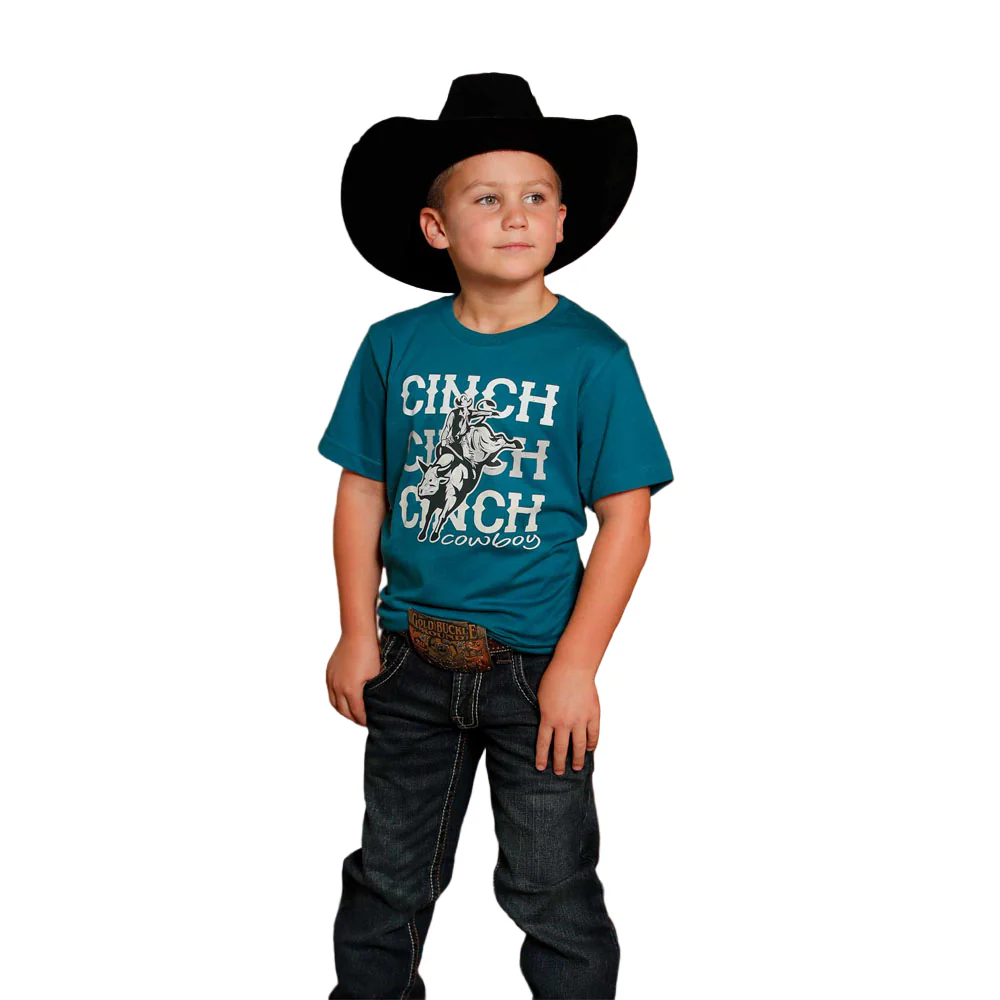 Cinch Boy's Cinch Brand Tee Shirt - Teal