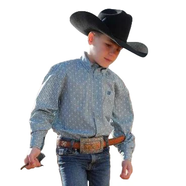 Cinch Boys Long Sleeve Print Shirt - Green