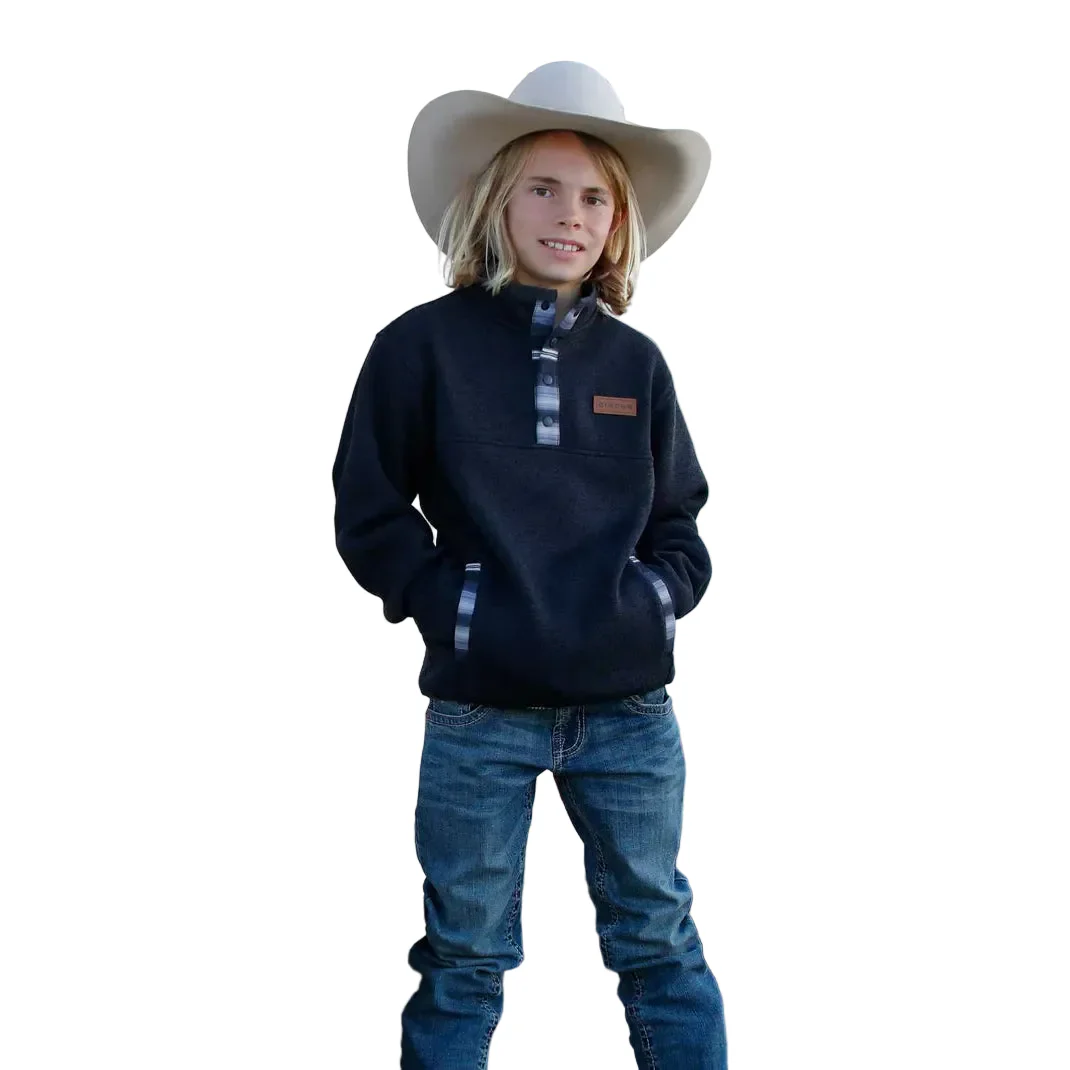 Cinch Boy's Long Sleeve Pullover Sweater- Charcoal