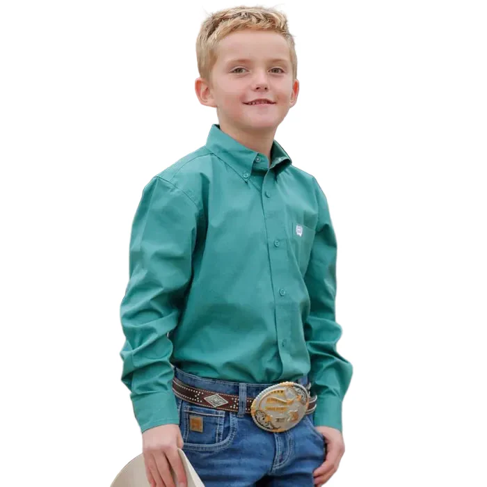Cinch Boy's Long Sleeve Shirt - Green