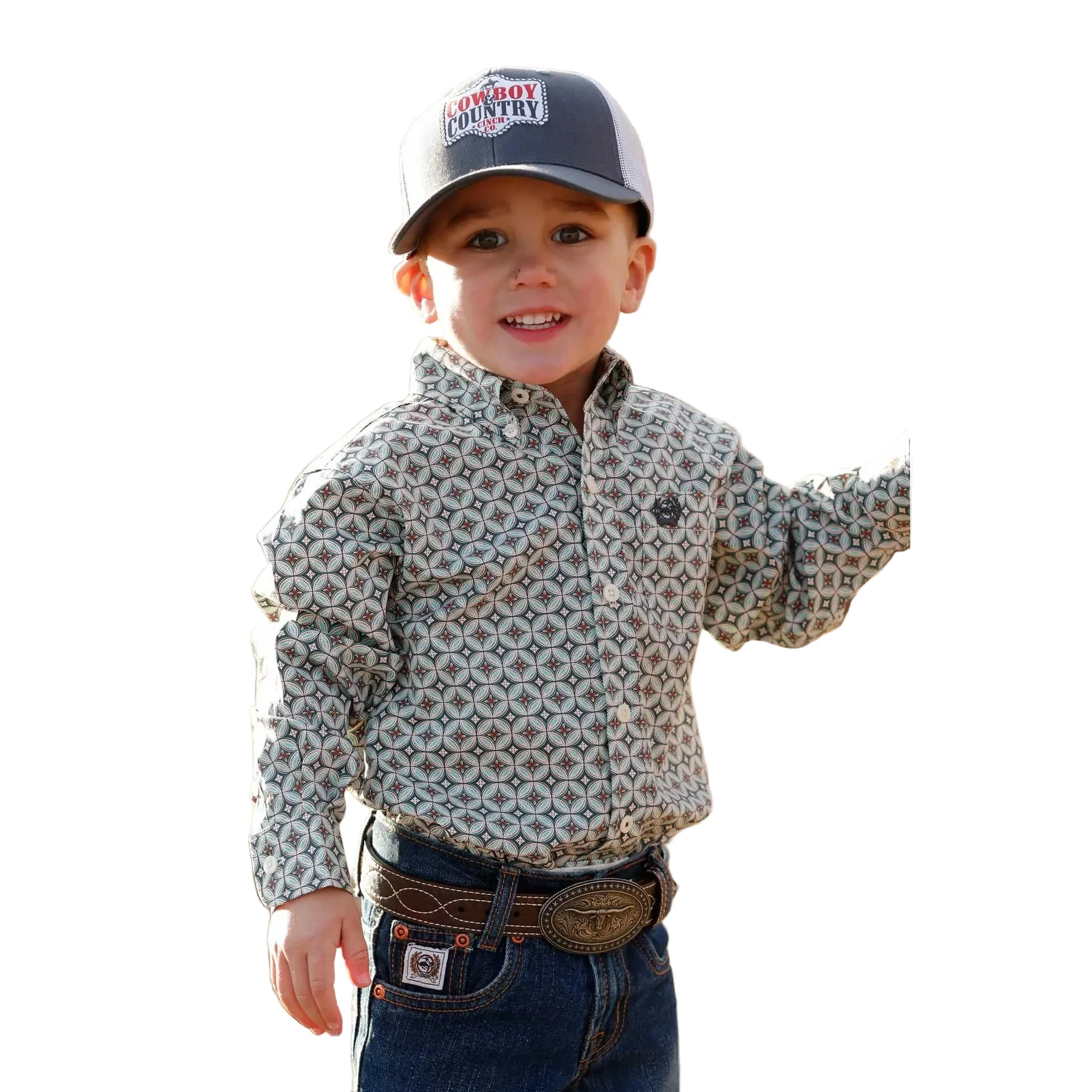 Cinch Boy's  Long Sleeve Shirt - Cream