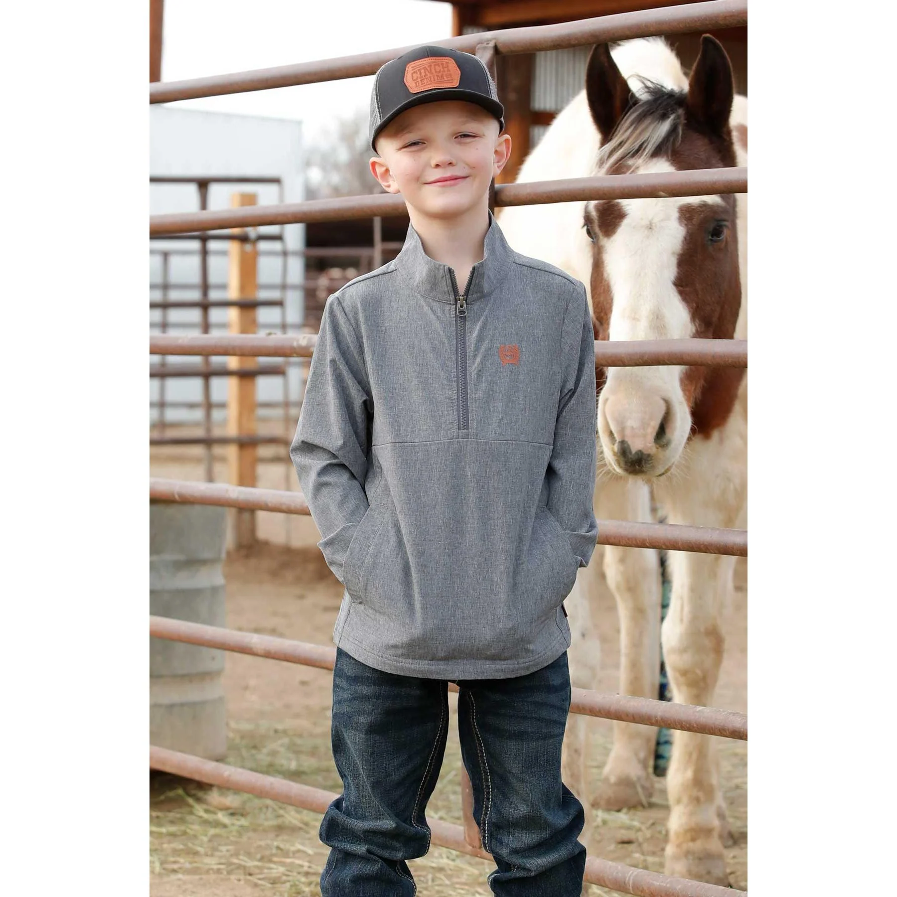 Cinch Boy's Long Sleeve Windbreaker - Grey