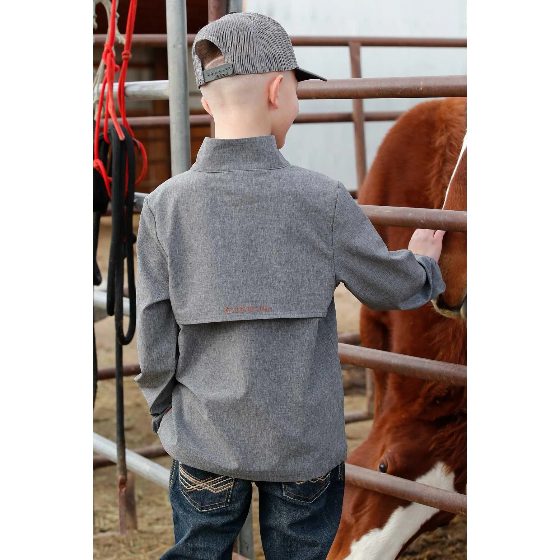 Cinch Boy's Long Sleeve Windbreaker - Grey - Image 2