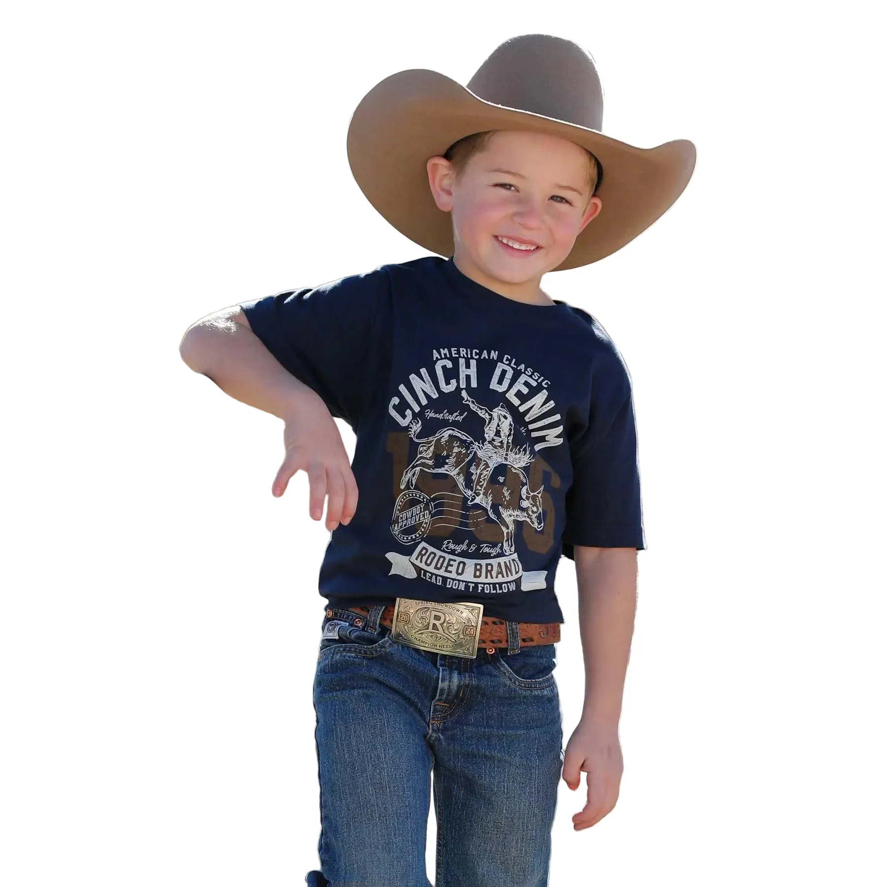 Cinch Boy's Short Sleeve Graphic  Tee Shirt - Navy