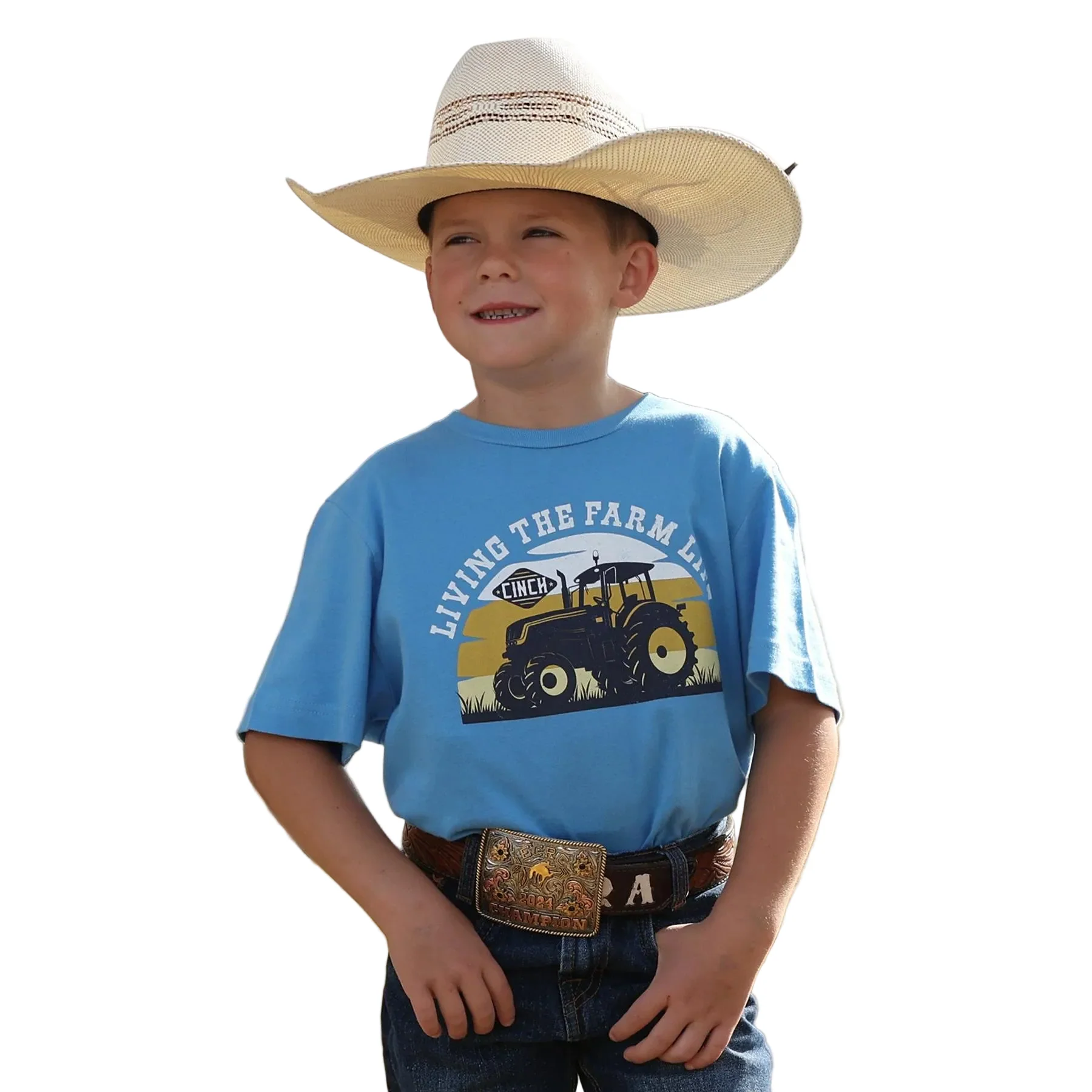 Cinch Boy's Short Sleeve Tee Shirt - Blue