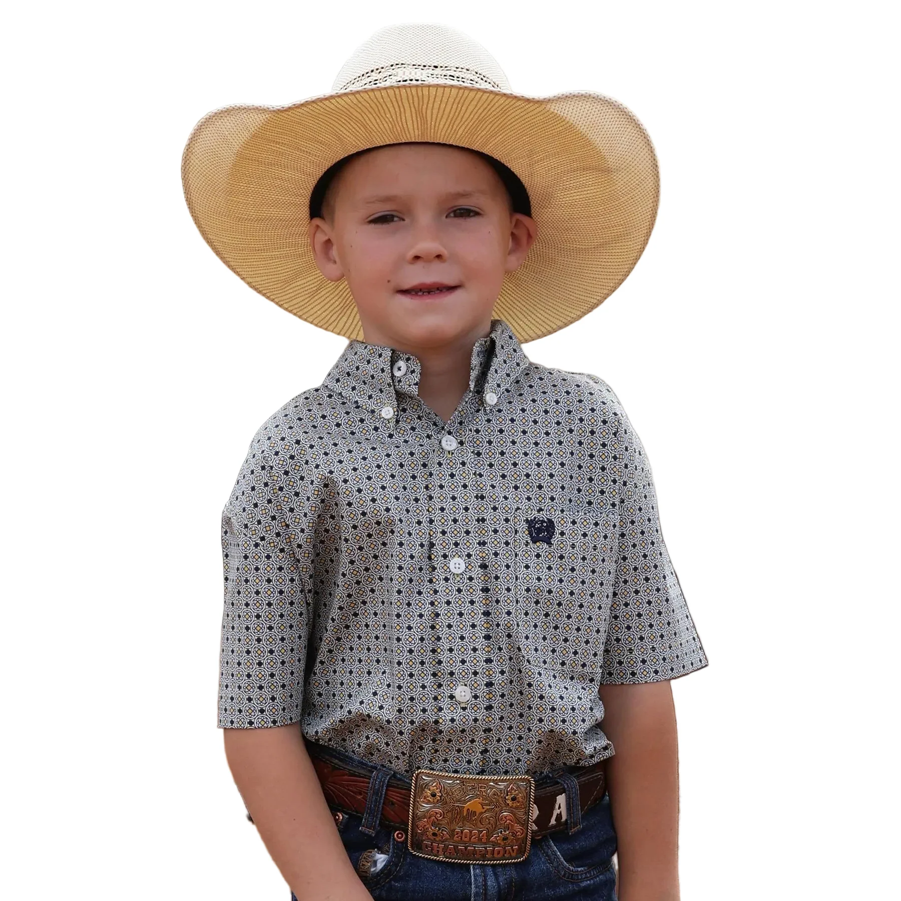 Cinch  Boy's Short Sleeve Western Shirt - Multi