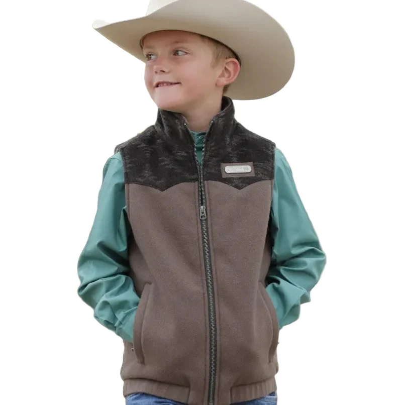 Cinch Boy's Wooly Vest - Brown