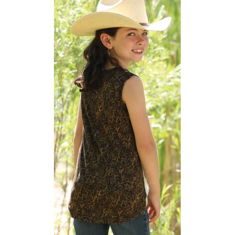 Cinch Girls Printed Sleeveless Tee Shirt- Mint - Image 2