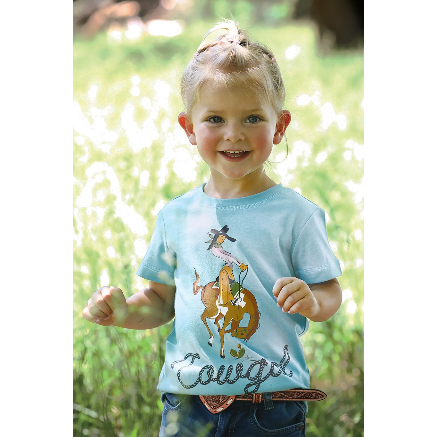 Cinch Girls Screenprint Short Sleeve Tee Shirt-Blue