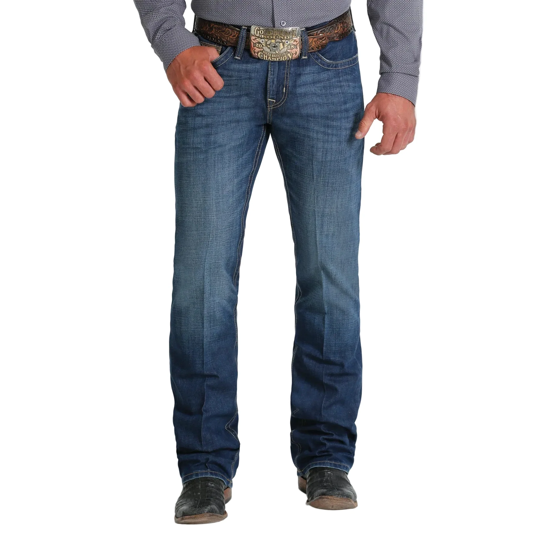 **Cinch Men's Ian Medium Stone Wash Jeans - Indigo