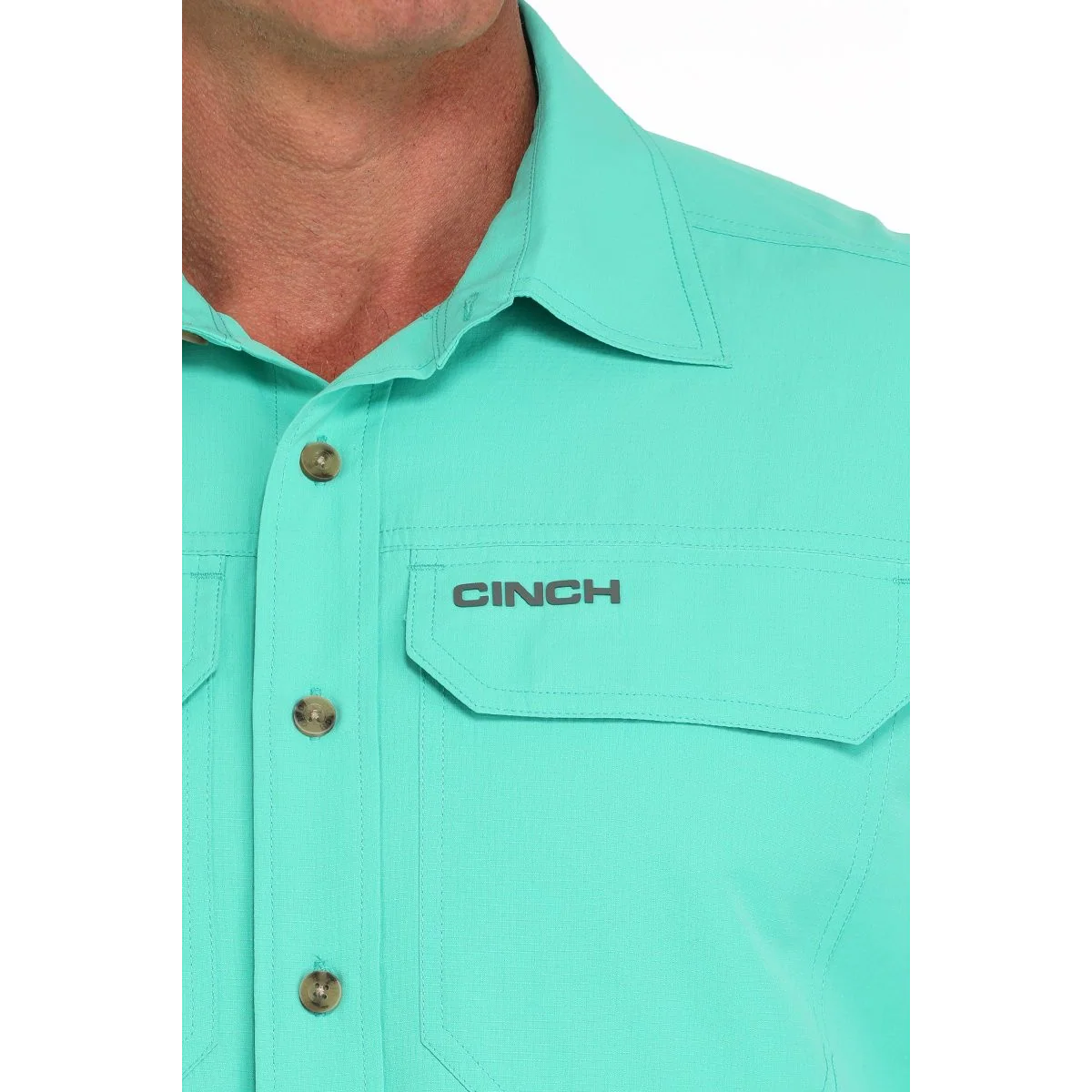 Cinch Men's Long Sleeve Arenaflex Shirt- Turquoise - Image 2