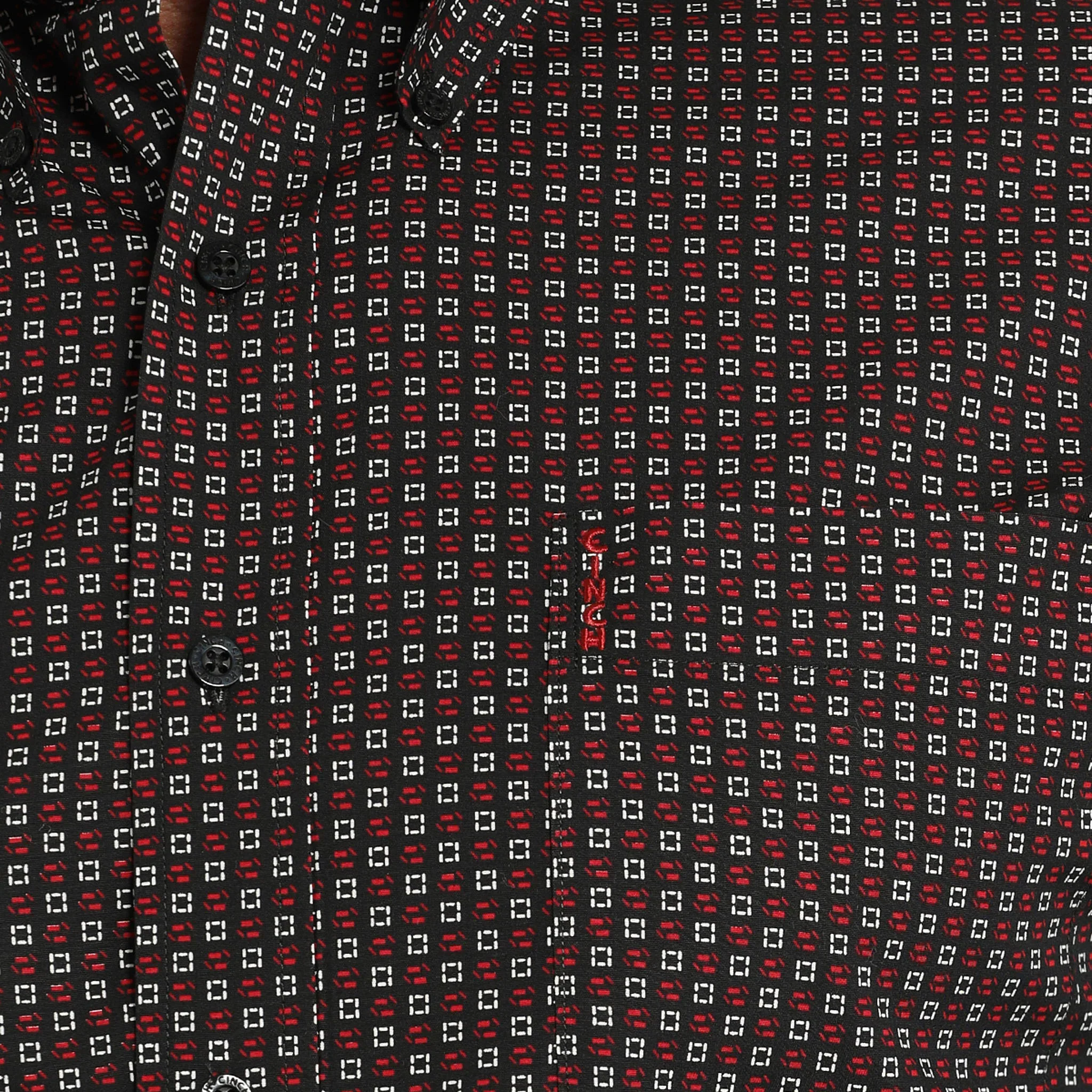 Cinch Men's Long Sleeve Geometric Modern Fit Western Shirt- Black - Image 2
