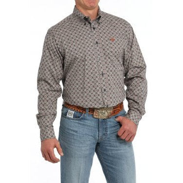 Cinch Men's Long Sleeve Medallion Print Shirt - Navy - Image 2