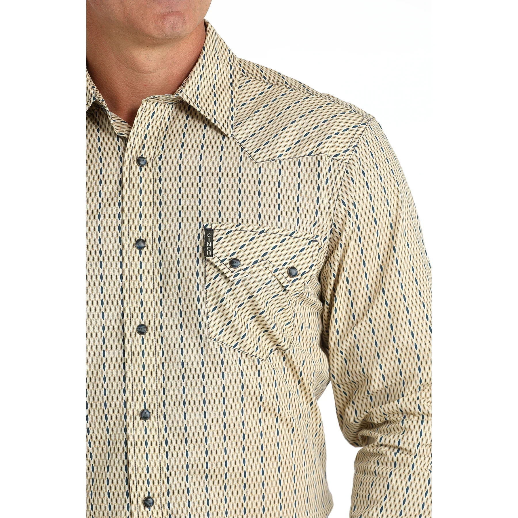 Cinch Men's Long Sleeve Modern Fit Print Shirt - Cream - Image 2